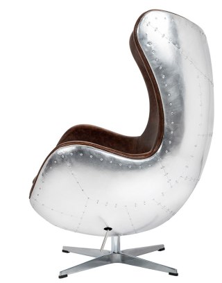 King Home Fotel EGG AVIATOR PU brązowy - ekoskóra, metal