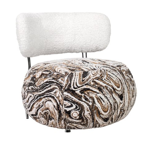 King Home Fotel LOW TEDDY beżowy melanż - stal