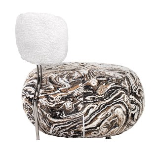 King Home Fotel LOW TEDDY beżowy melanż - stal