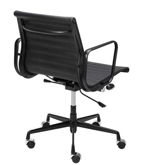 King Home Fotel biurowy BODY PRESTIGE PLUS czarny - skóra naturalna, aluminium