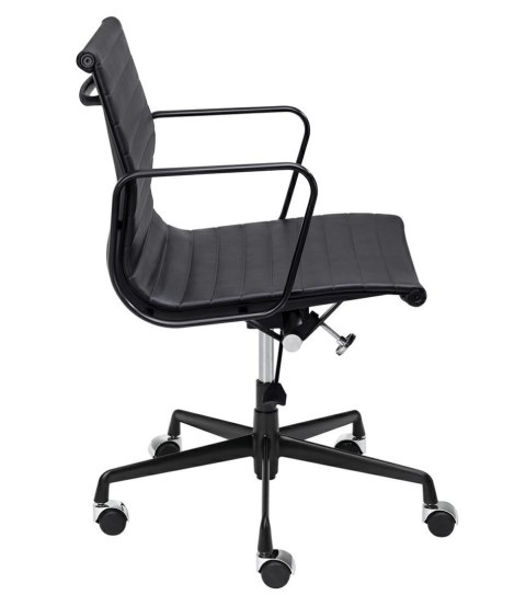 King Home Fotel biurowy BODY PRESTIGE PLUS czarny - skóra naturalna, aluminium