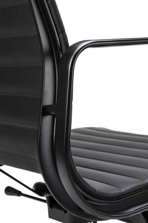 King Home Fotel biurowy BODY PRESTIGE PLUS czarny - skóra naturalna, aluminium