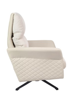 King Home Fotel obrotowy RELAX beżowy - skóra PU, stal