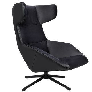 King Home Fotel obrotowy VITA VELVET czarny PU