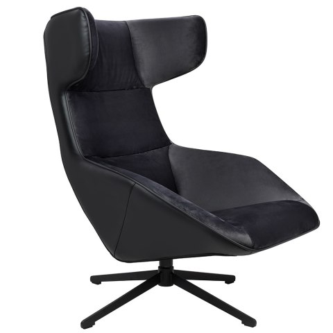 King Home Fotel obrotowy VITA VELVET czarny PU