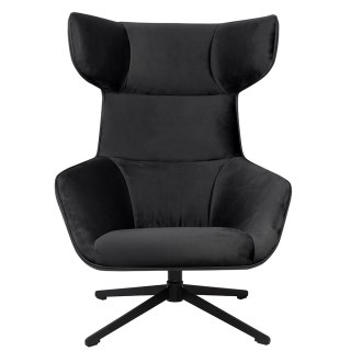 King Home Fotel obrotowy VITA VELVET czarny PU