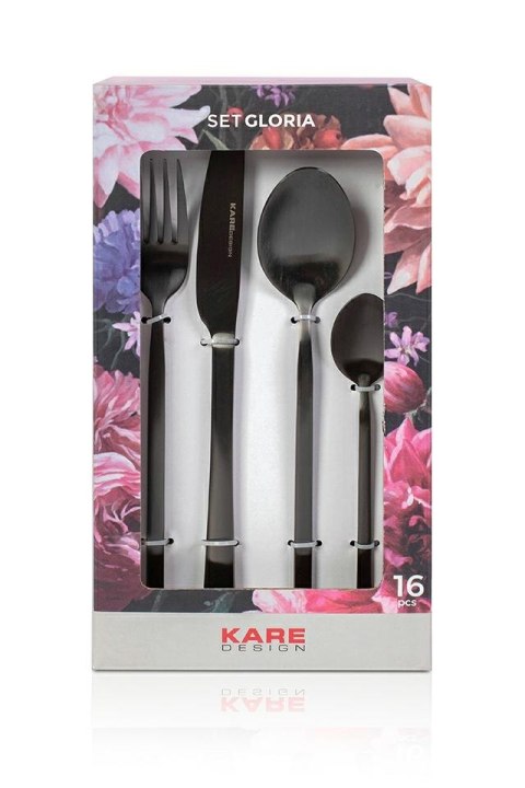 Kare Design KARE zestaw sztućców GLORIA MATT BLACK 16 szt.