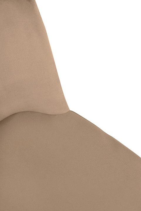 King Home Krzesło DIEGO khaki / beżowe - welur, podstawa czarno złota