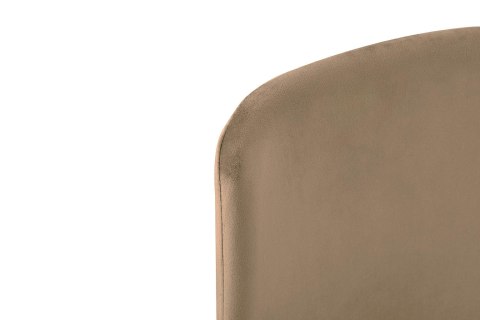 King Home Krzesło DIEGO khaki / beżowe - welur, podstawa czarno złota