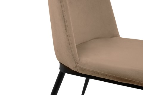 King Home Krzesło DIEGO khaki / beżowe - welur, podstawa czarno złota