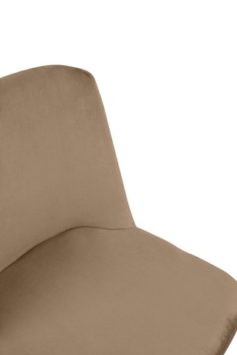 King Home Krzesło DIEGO khaki / beżowe - welur, podstawa czarno złota