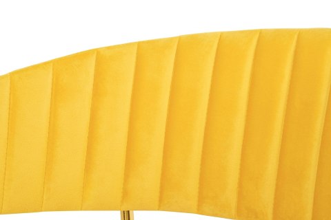 King Home Krzesło MARGO żółte - welur, podstawa złota