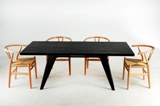 King Home Krzesło WISHBONE natural - drewno bukowe, naturalne włókno