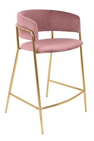 King Home Krzesło barowe DELTA 65 różowe