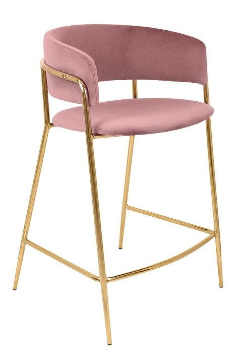 King Home Krzesło barowe DELTA 65 różowe