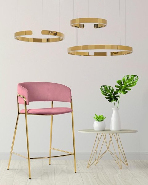 King Home Krzesło barowe DELTA 65 różowe