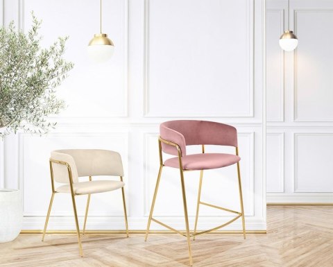 King Home Krzesło barowe DELTA 65 różowe