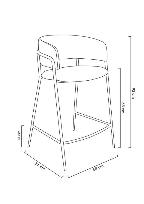 King Home Krzesło barowe DELTA 65 różowe