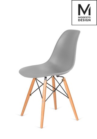 Modesto Design MODESTO krzesło DSW szare - podstawa bukowa