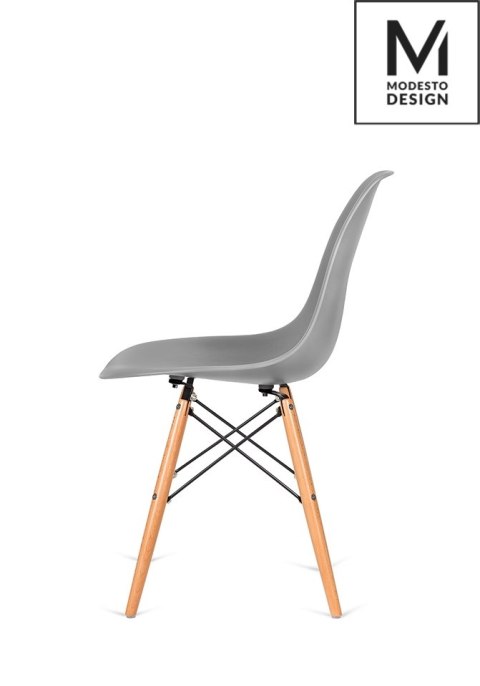 Modesto Design MODESTO krzesło DSW szare - podstawa bukowa
