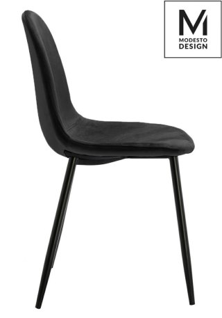 Modesto Design MODESTO krzesło LUCY czarne - welur, metal