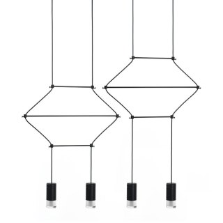 Moosee MOOSEE lampa wisząca FLUSSO LINE 4 czarna