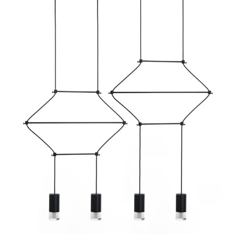 Moosee MOOSEE lampa wisząca FLUSSO LINE 4 czarna