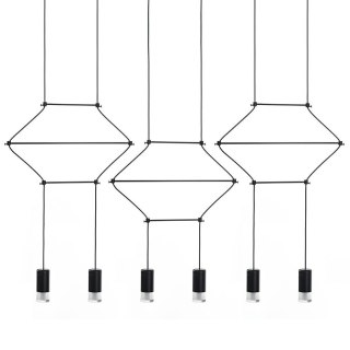 Moosee MOOSEE lampa wisząca FLUSSO LINE 6 czarna