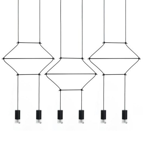 Moosee MOOSEE lampa wisząca FLUSSO LINE 6 czarna
