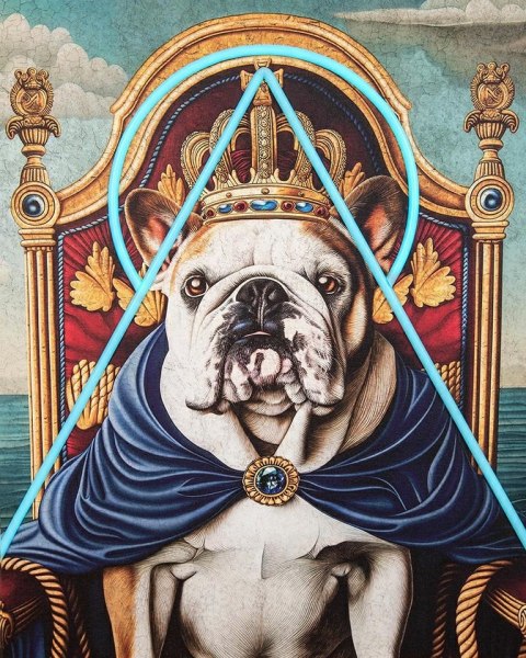 King Home Obraz NEON BULLDOG 80x100 cm