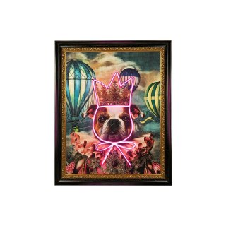 King Home Obraz NEON BULLDOG BALOON 80x100 cm