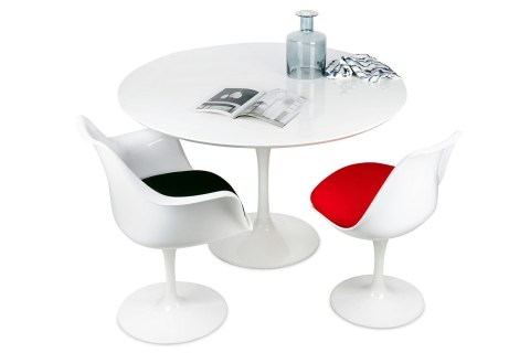 King Home Stół TULIP PREMIUM 100 biały - MDF, metal