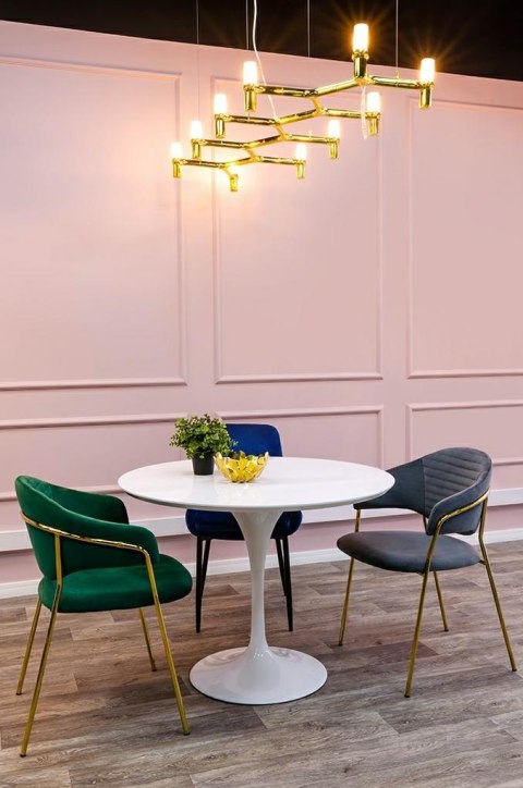 King Home Stół TULIP PREMIUM 100 biały - MDF, metal