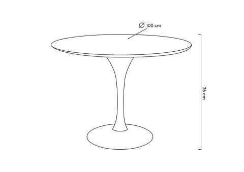 King Home Stół TULIP PREMIUM 100 biały - MDF, metal