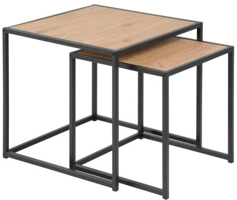 Actona ACTONA zestaw stolików SEAFORD dąb - MDF, metal