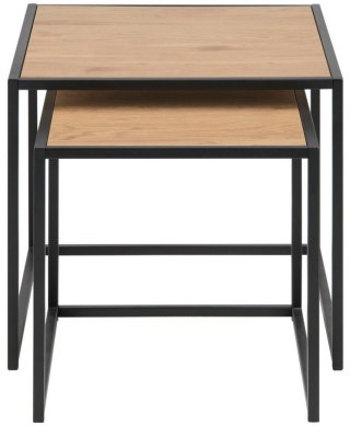 Actona ACTONA zestaw stolików SEAFORD dąb - MDF, metal