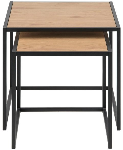 Actona ACTONA zestaw stolików SEAFORD dąb - MDF, metal