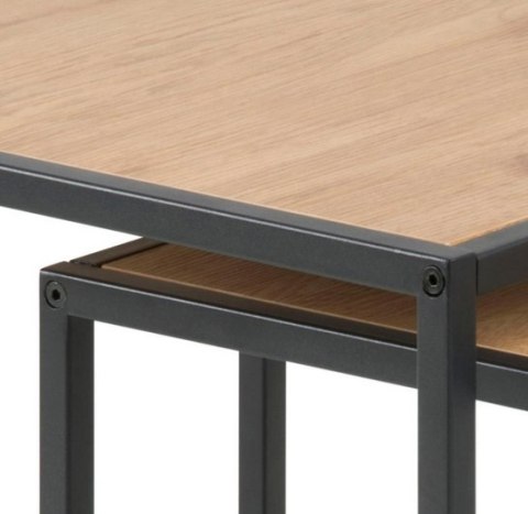 Actona ACTONA zestaw stolików SEAFORD dąb - MDF, metal