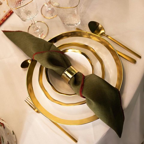 Kare Design KARE talerz BELL 26 cm biało-złoty