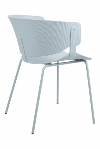 King Home Krzesło GARRET jasnoszare - polipropylen, metal