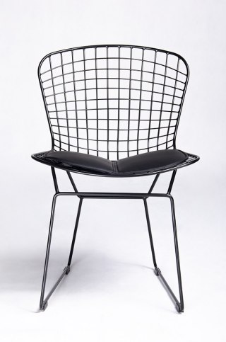 King Home Krzesło NET SOFT czarne - czarna poduszka, metal