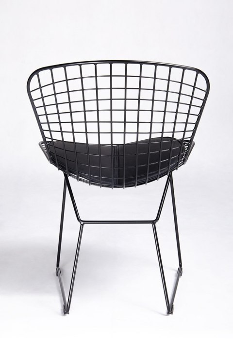 King Home Krzesło NET SOFT czarne - czarna poduszka, metal