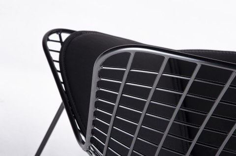 King Home Krzesło NET SOFT czarne - czarna poduszka, metal