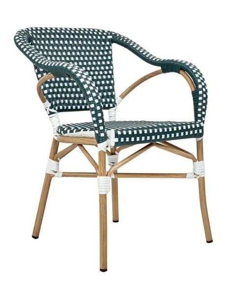 King Home Krzesło ogrodowe CAFE MIRAMAR turkus / morski rattan