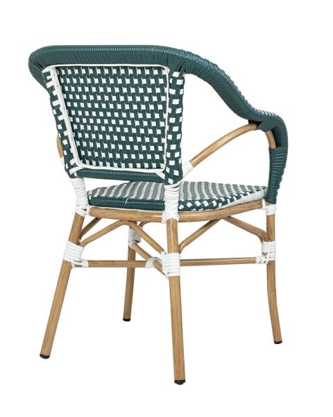 King Home Krzesło ogrodowe CAFE MIRAMAR turkus / morski rattan