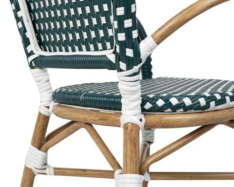 King Home Krzesło ogrodowe CAFE MIRAMAR turkus / morski rattan