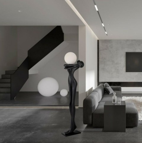 Moosee MOOSEE lampa podłogowa HUMAN MOON - włókno szklane, szkło