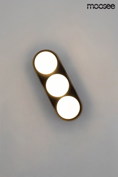 Moosee MOOSEE lampa ścienna DROPS 3 czarna