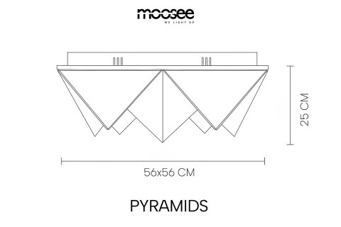 Moosee MOOSEE lampa sufitowa / plafon PYRAMIDS złota