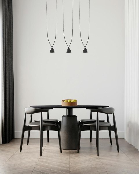 Moosee MOOSEE lampa wisząca ATLAS 3 czarna